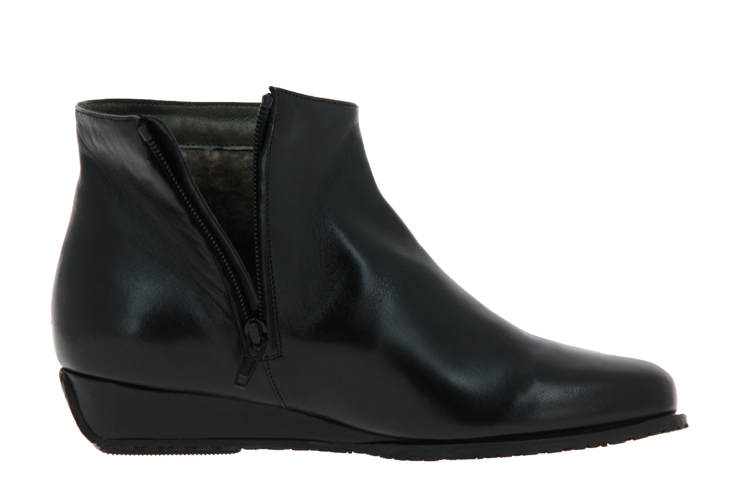 Bagnoli ankle boots lined NAPPA NERO FONDERA PELTRO