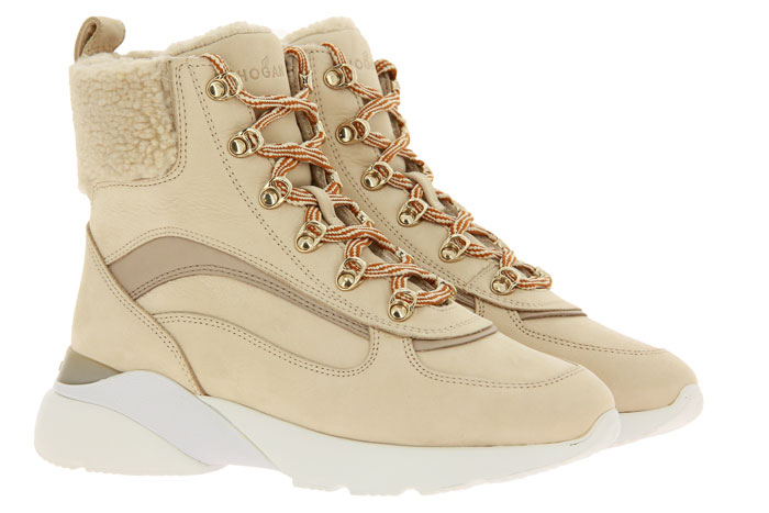 Hogan ankle boots lined ACTIVE ONE TRONCHETTO BEIGE