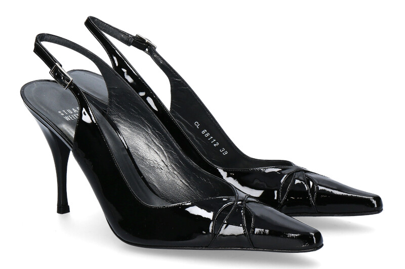 Stuart Weitzman sandal REVEALING BLACK SOFT PATENT