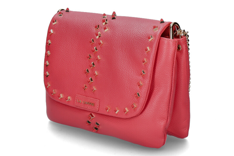 La Carrie shoulder bag TUMBLED LEATHER CORAL