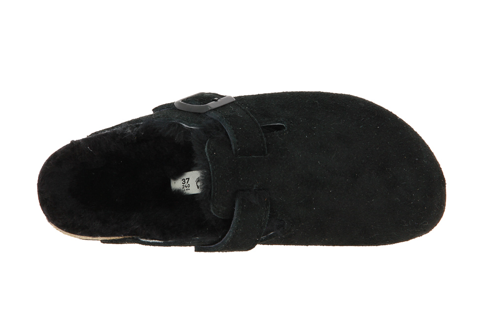 Birkenstock clogs lined BOSTON SCHMAL SHEARLING BLACK