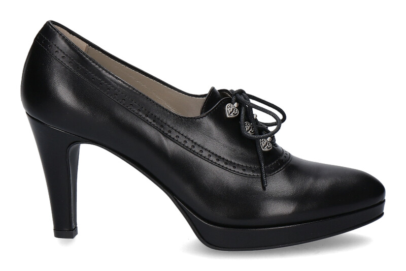 dirndl + bua lace-up pumps GOAT NAPPA BLACK