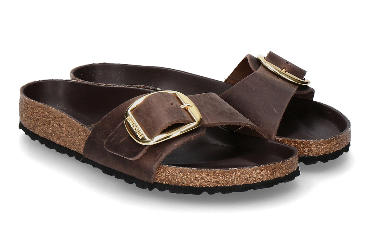 Birkenstock women's- mules MADRID NARROW BIG BUCKLE- habana/ dark brown