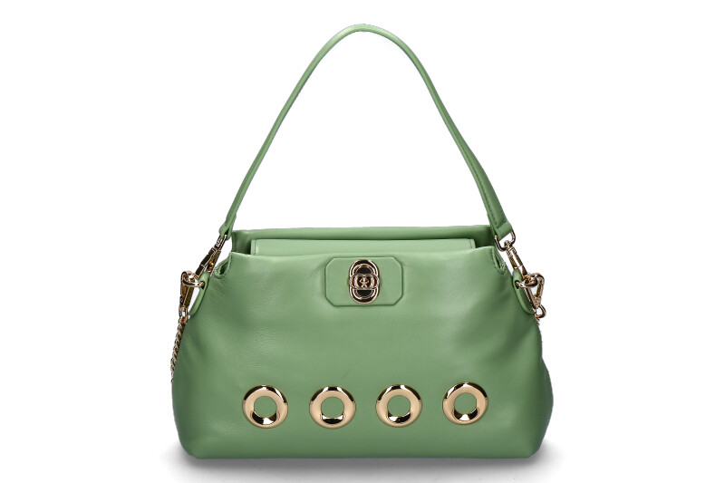 La Carrie shoulder bag THE EYE SQUARE MEDIUM LEATHER SAGE