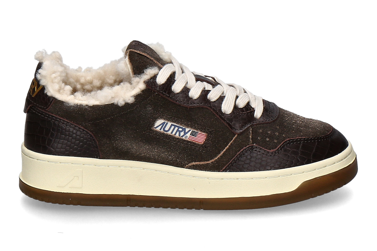 Autry women's lined sneakers SUEDE SHEARLING CJ01 - mustang/brown