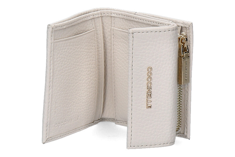 Coccinelle wallet GRAIN LEATHER METALLIC SOFT COCONUT MILK