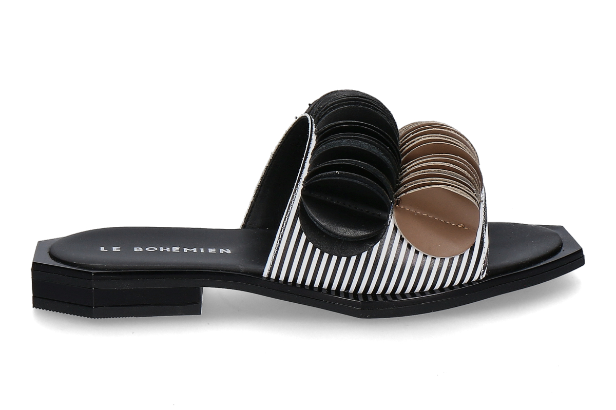 Le Bohémien SC36 Calfskin Slippers – white/black/coffee