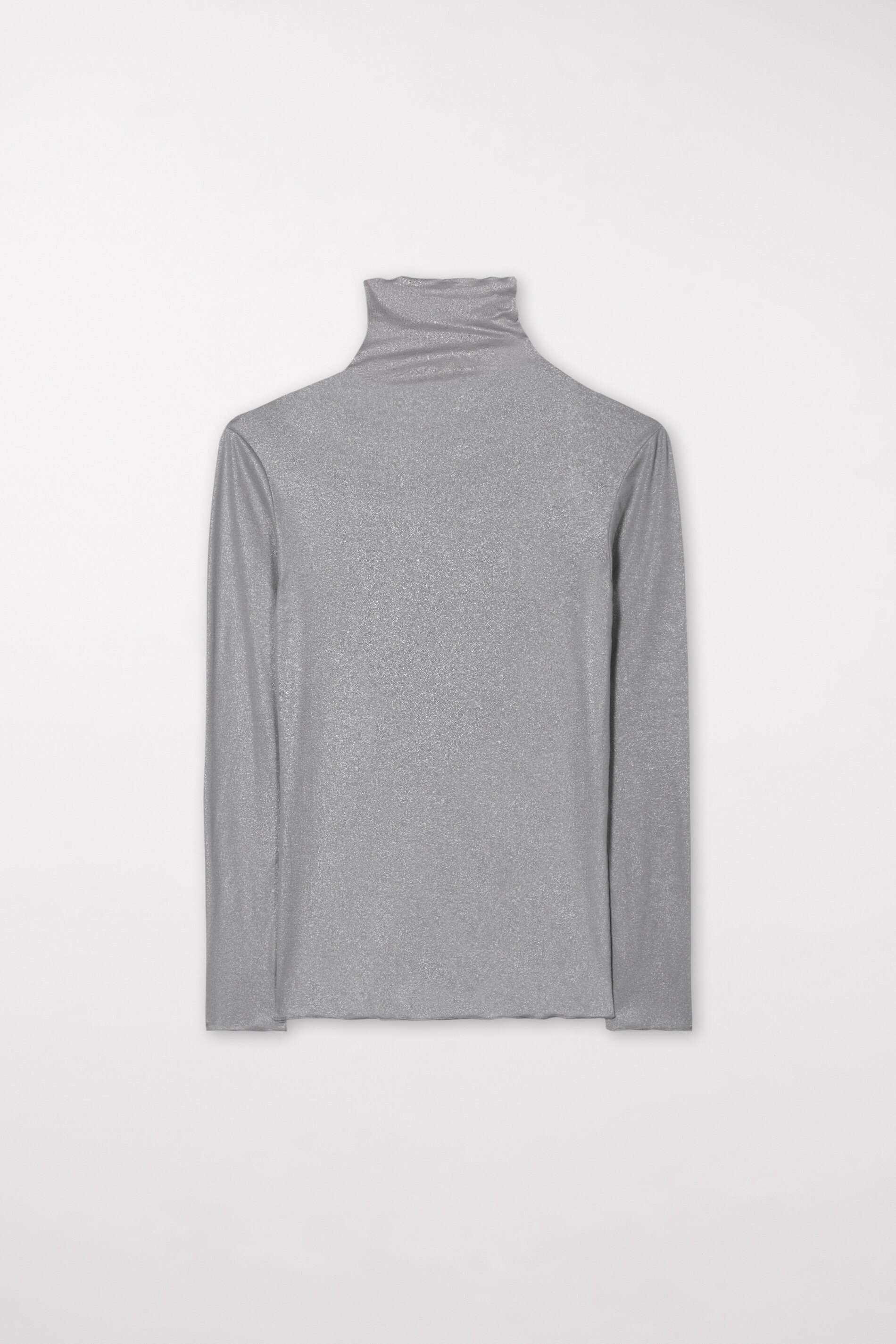 Luisa Cerano Rollkragenshirt GLITTER - silver grey/grau