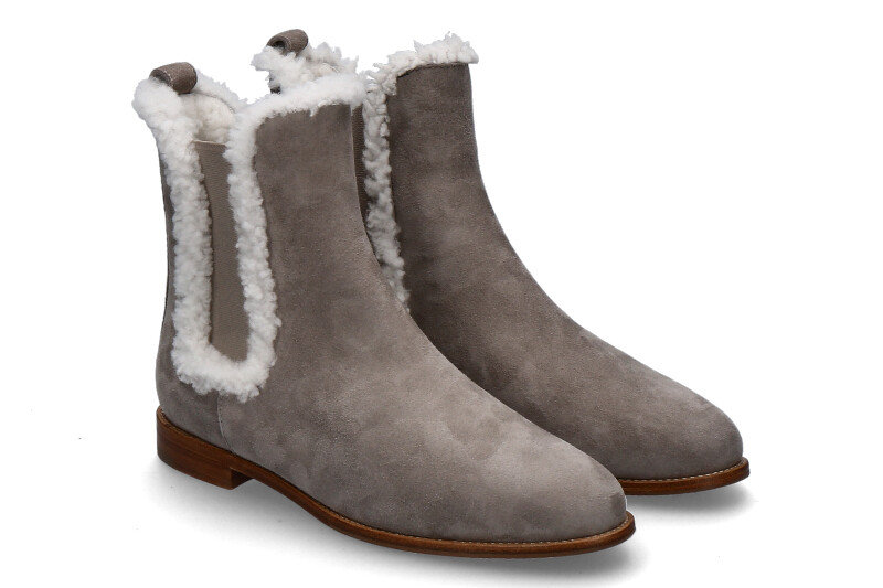 Unützer ankle boots lined CAMOSCIO ELEPHANTE AGNELLO LATTE