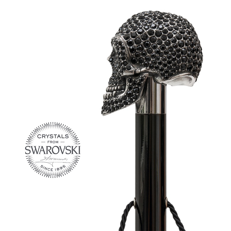 Pasotti shoehorn SKULL SWAROVSKI BLACK