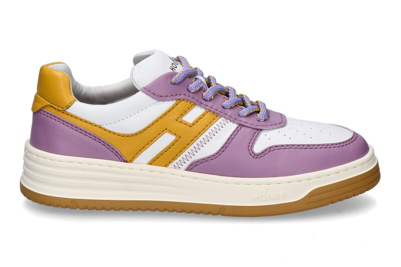 Hogan women' sneaker H630 ALLACIATO- white/purple/yellow