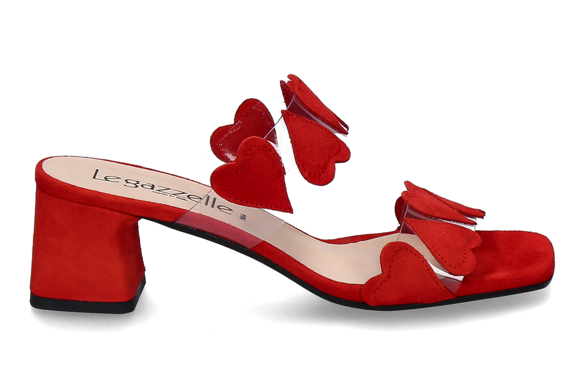 Legazzelle mule HEART CAMOSCIO- fuoco/ red
