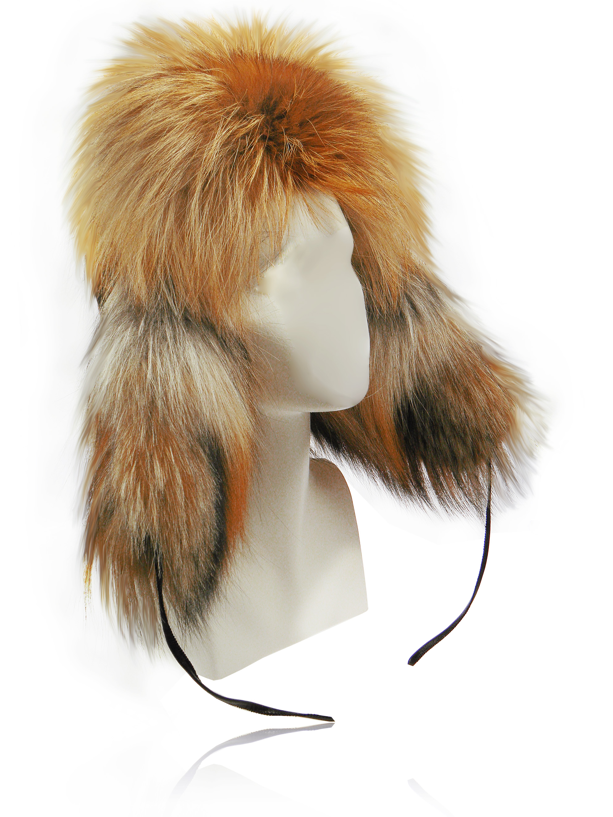 FurLand Aviator Cap - USHANKA FLOWERS - Fox Fur