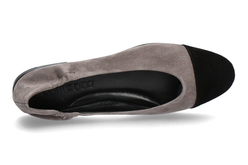 Pomme d'Or ballerina GIORGIA CAMOSCIO- black/taupe