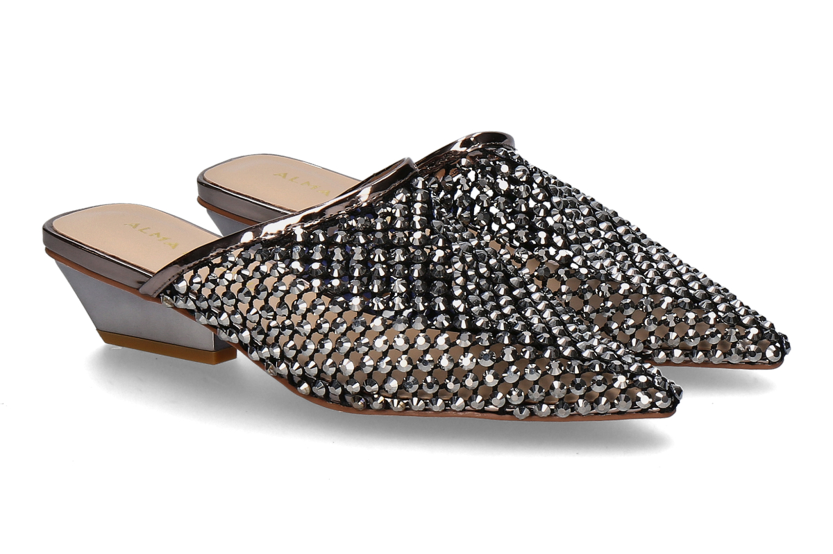 Alma en Pena Sabot MIRROR- pewter/ silber