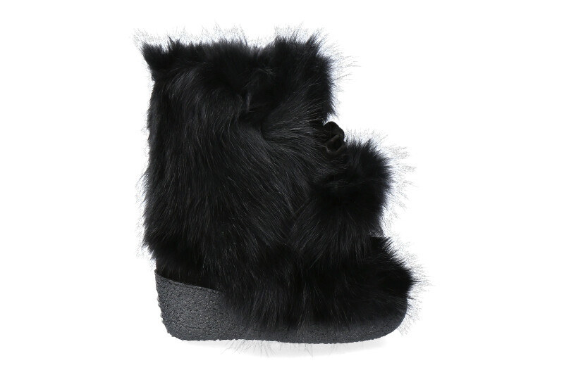 Diavolezza fur boots BLACK FOX POM POM