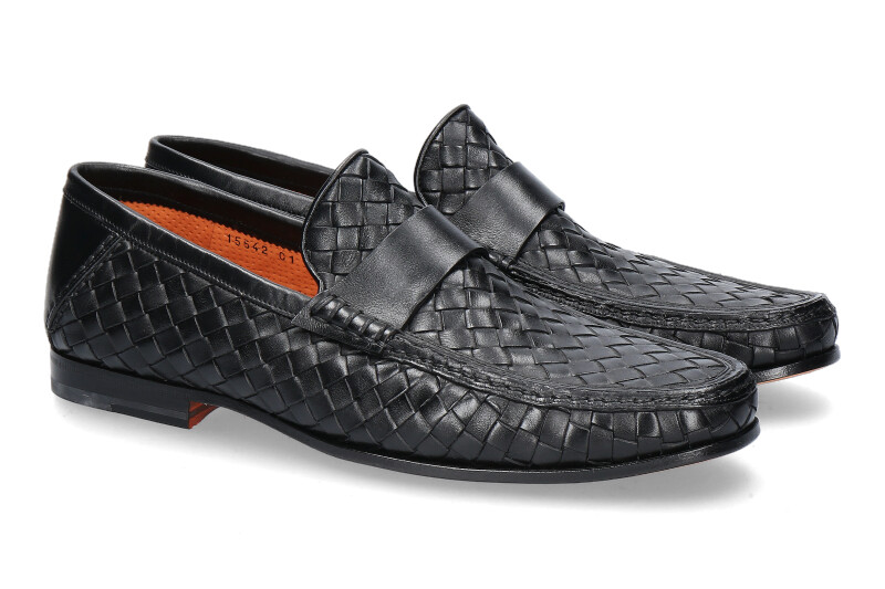 Santoni slipper LEATHER BLACK