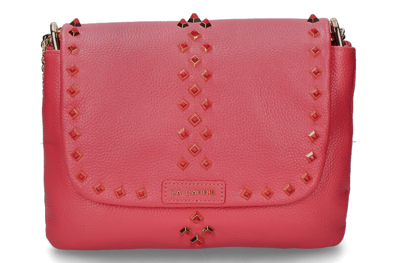 La Carrie shoulder bag TUMBLED LEATHER CORAL