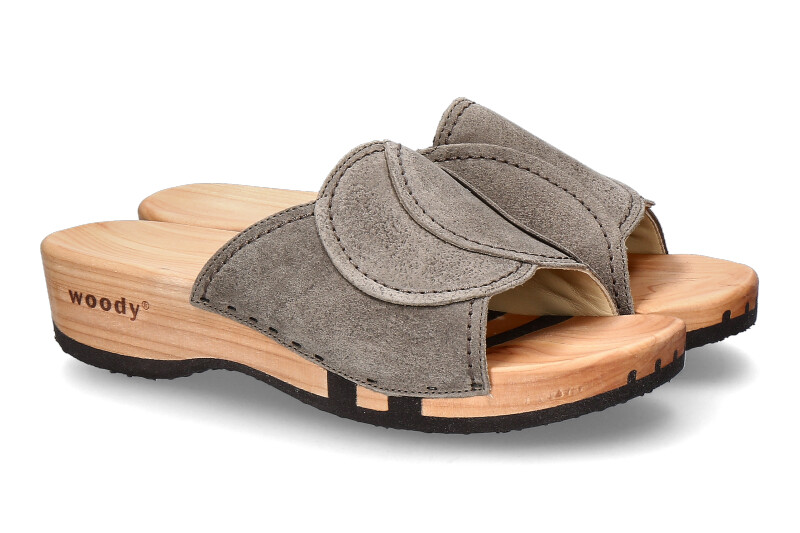 Woody wooden mules VANESSA VELOUR SAND