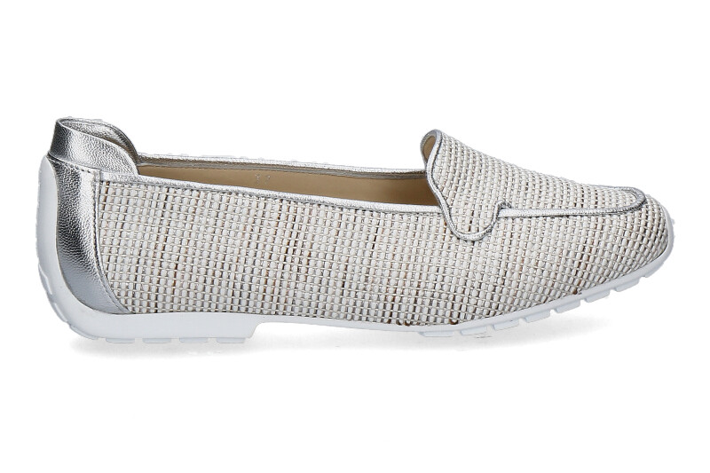 Mania slipper RAFFIA LUREX avorio/silber