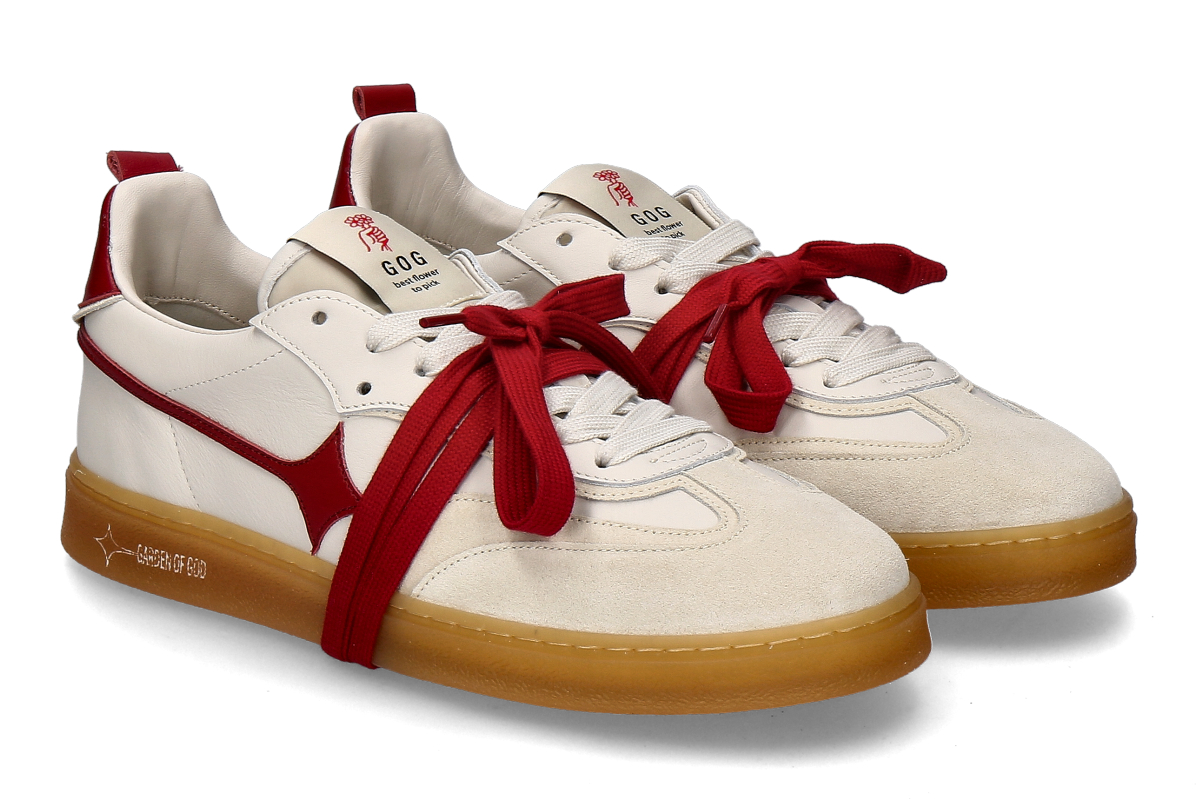 Garden of God men's- sneaker EARTH LEA- off-white/ dark-red