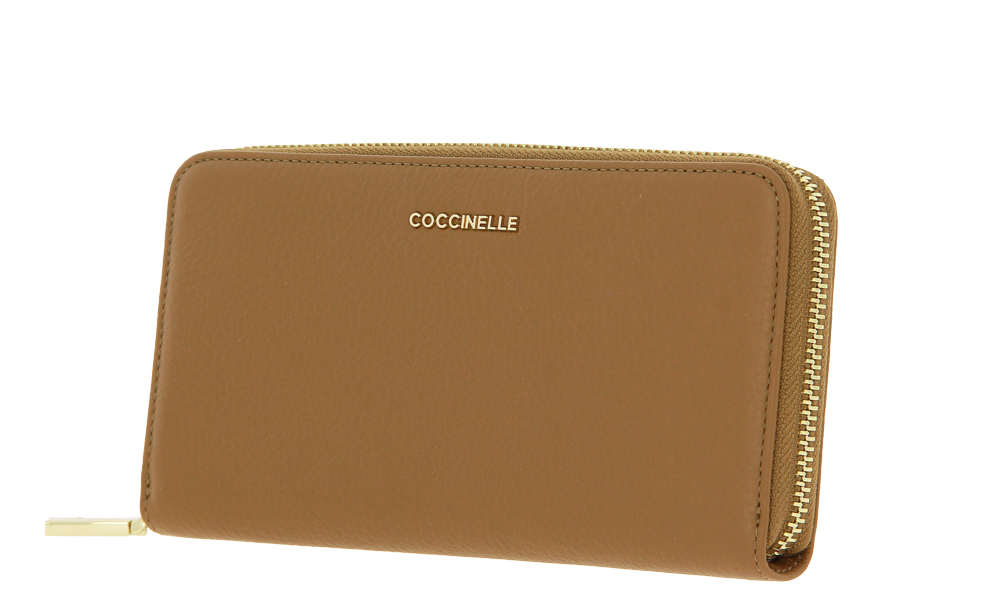 Coccinelle wallet WALL GRAIN LEA NOCCIOLA METALLIC SOFT