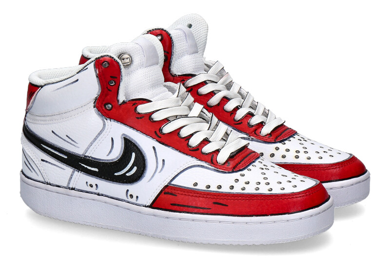 Nike Customized by Ballo Da Sola Mid-Cut CARTOON ROSSO