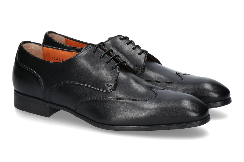 Santoni lace-up LEATHER BLACK