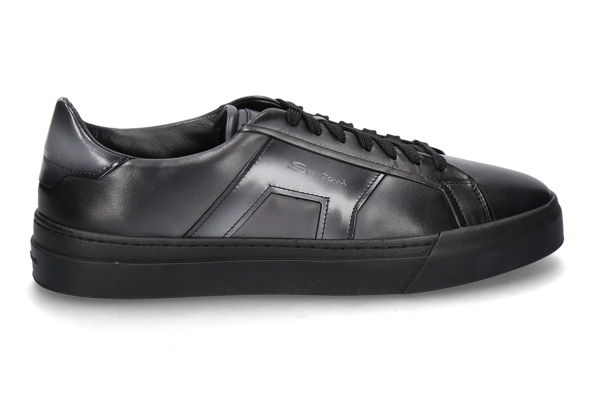  Santoni men's sneaker DOUBLE BUCKLE- grey/ dunkelgrau/ schwarz 