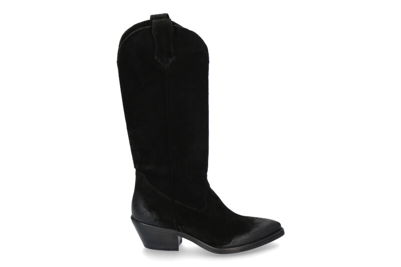 Lazamani Cowboy boots VELOURS NERO- schwarz