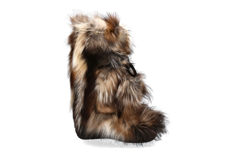 Diavolezza Fur Boots MIX BEIGE FOX POM POM Fox Fur