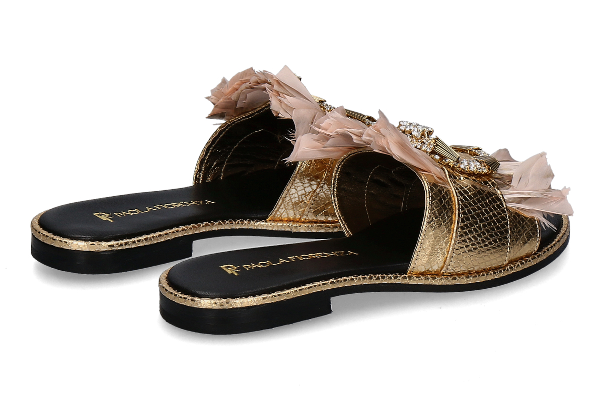 Paola Fiorenza Pantolette SNAKE SLIDER- gold_271900152_2