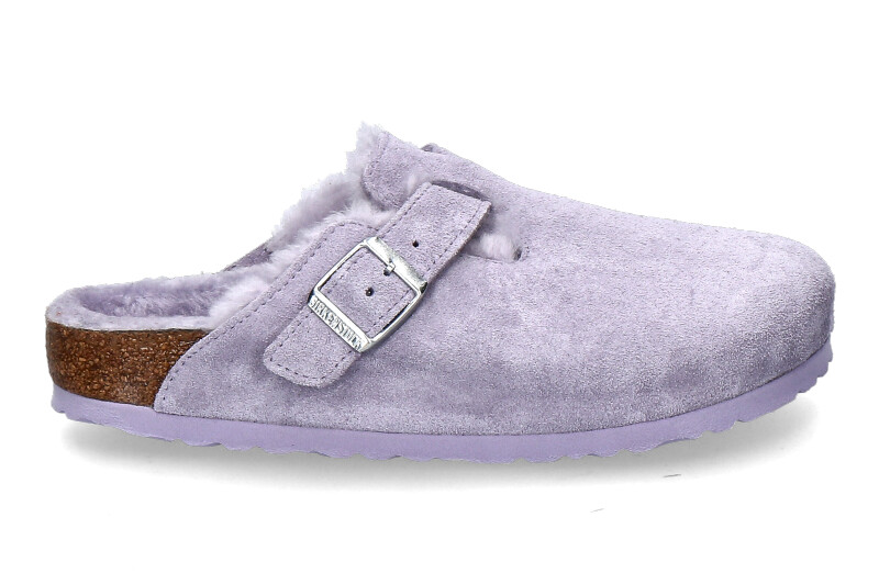 Birkenstock women's clogs lined BOSTON SHEARLING- purple fog