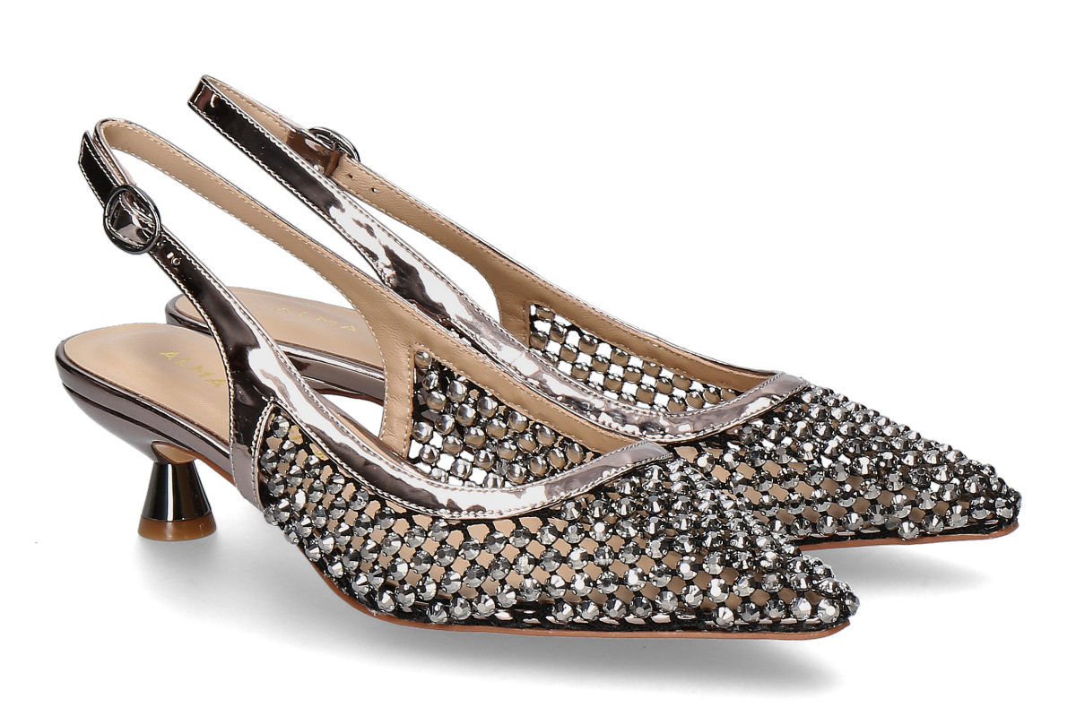 Alma en pena slingback pumps MIRROW PEWTER- silver