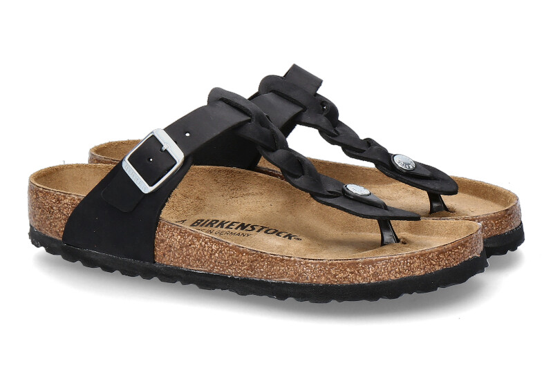 Birkenstock mules GIZEH NORMAL BRAIDED BLACK