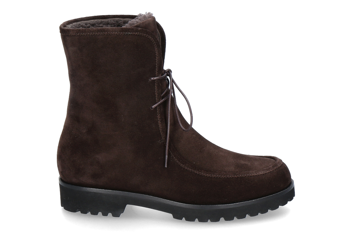 Unützer Lace-Up Bootie lined VELOUR 49- chocolate/ brown