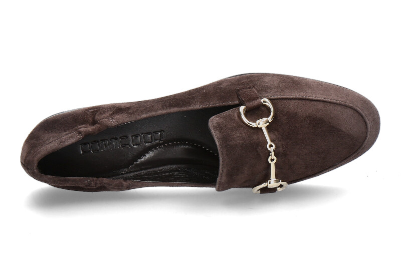 Pomme d'Or slip-on GIORGIA CAMOSCIO- coffee/dark brown