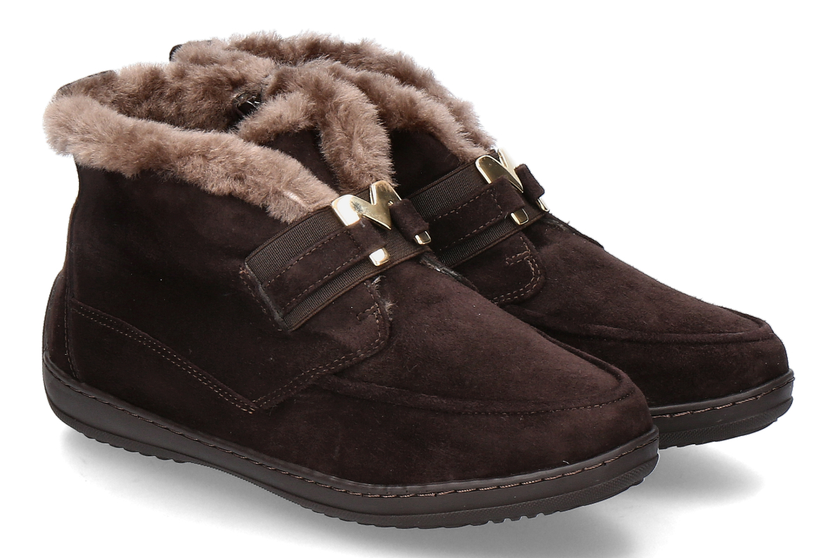 Mania ankle boots lined 1410 CAMOSCIO- dark brown/ testa di moro