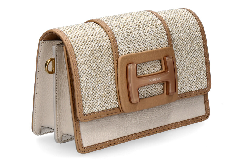 Hogan shoulder bag TRACOLLA RETT RAFIA BEIGE