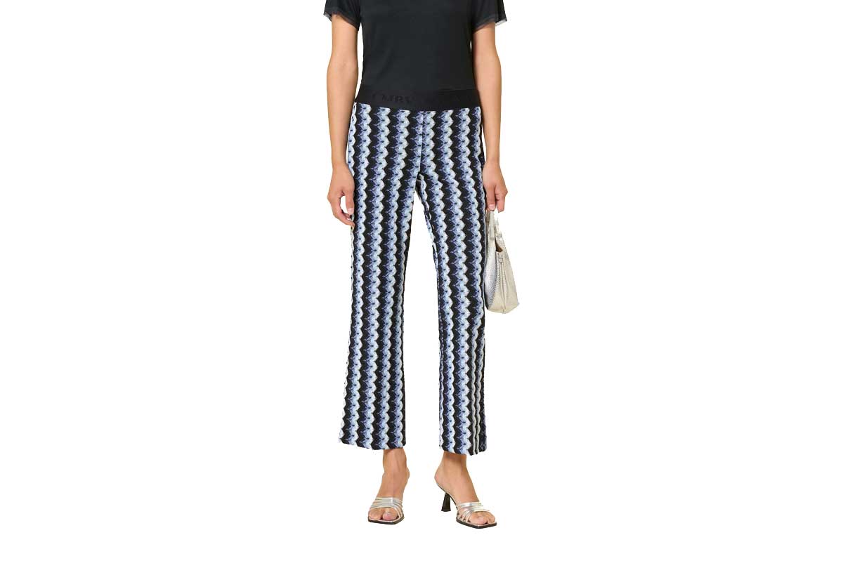 Cambio straight leg crochet pants FAITH- shades of blue