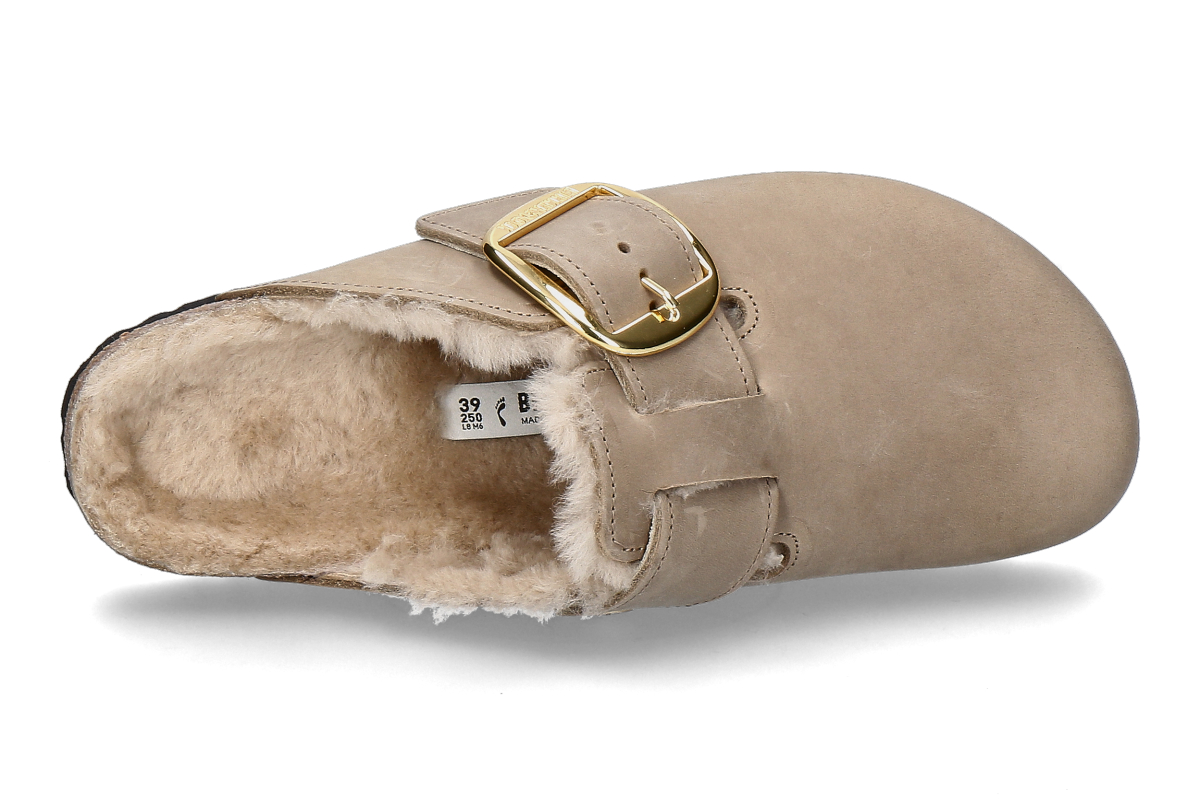Birkenstock Pantolette gefüttert BOSTON SCHMAL BIG BUCKLE SHEARLING- tabacco brown_274300024_4