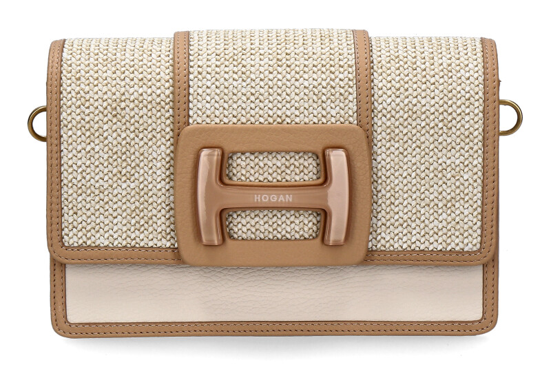 Hogan shoulder bag TRACOLLA RETT RAFIA BEIGE