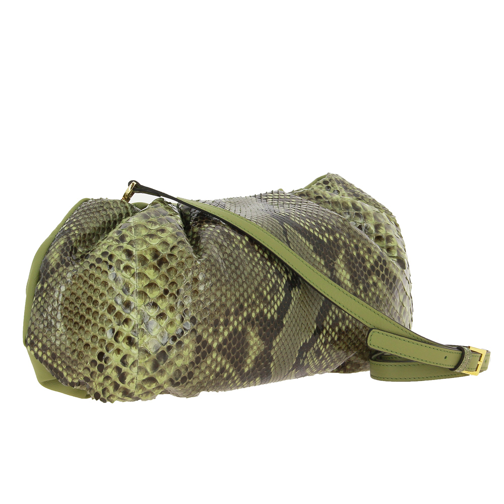 Silvano Biagini clutch PITONE VERDE MILITARE