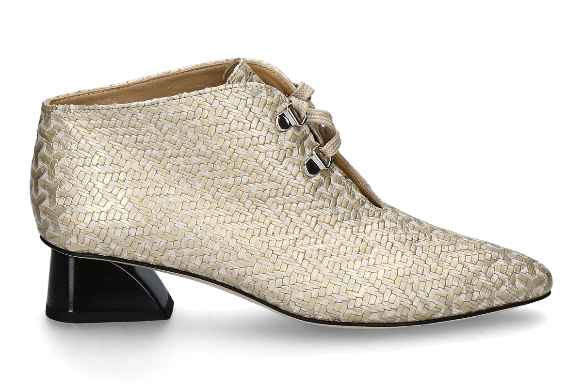 Brunate Lace-Up Ankle Boots ELLI- braid platinum/ platinum-silver
