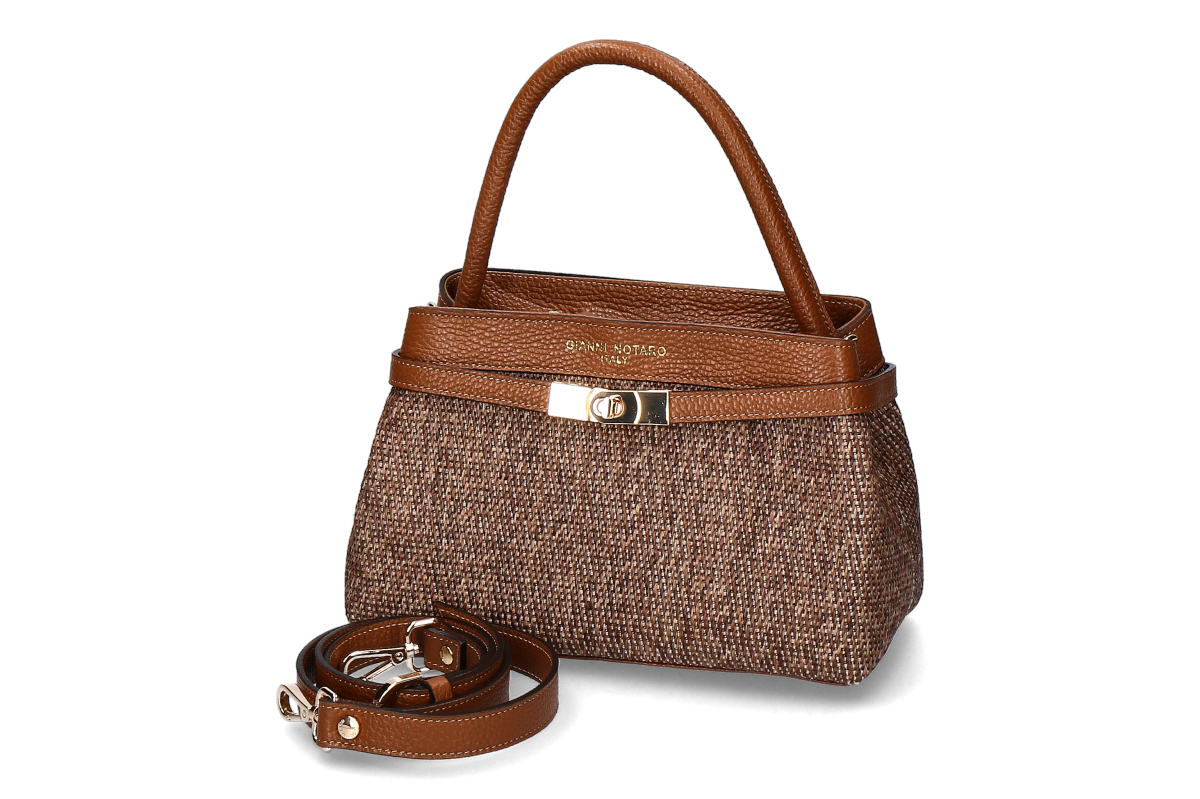 Gianni Notaro handbag- cot-camel/ dark brown