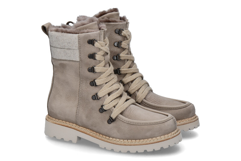 Dirndl + Bua ankle boots lined NUBUK LODEN TAUPE