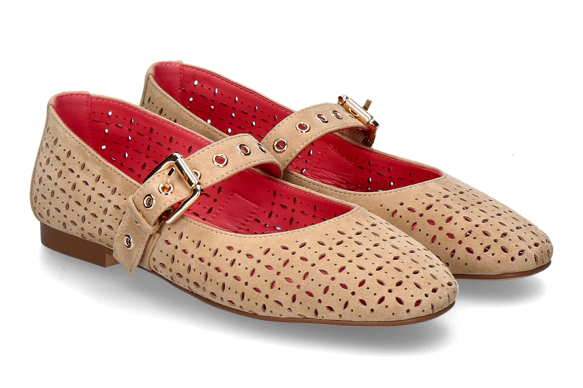 Blackrose ballerina LECCE- kid suede camel/ light brown
