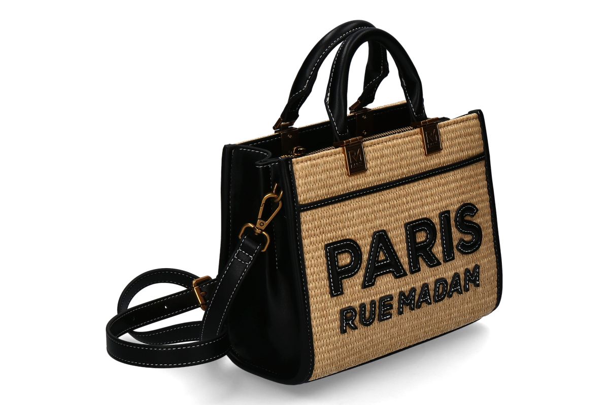 Rue Madam Handbag ICONIQUE MINI- straw/ black
