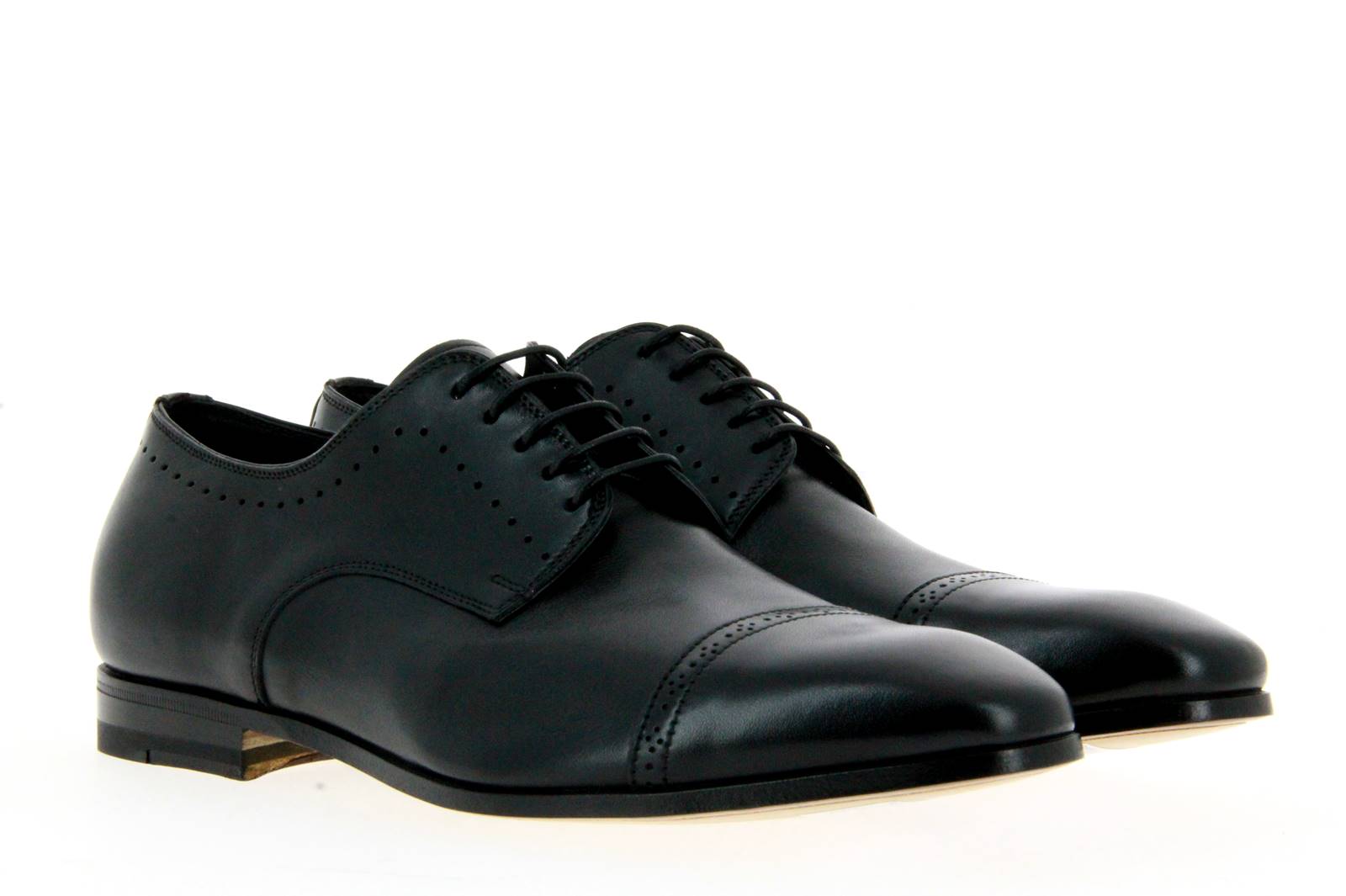 Santoni lace-up LEATHER BLACK