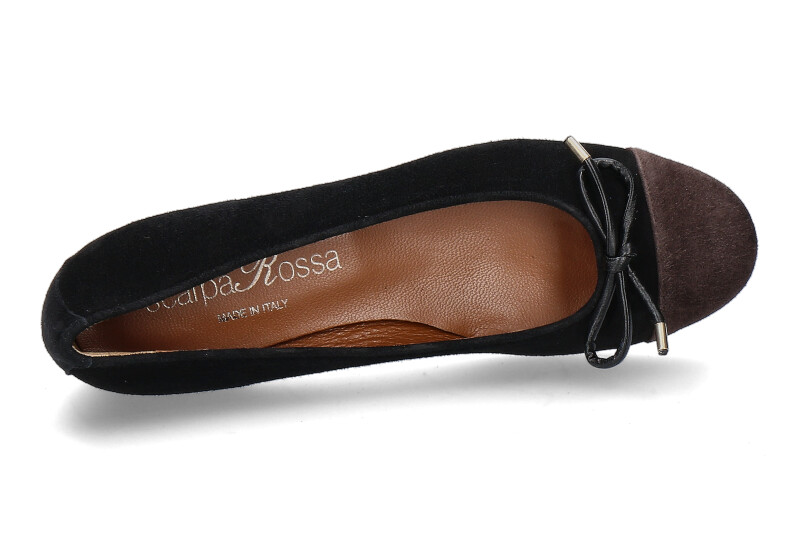 ScarpaRossa ballerina CAMOSCIO NERO T.MORO